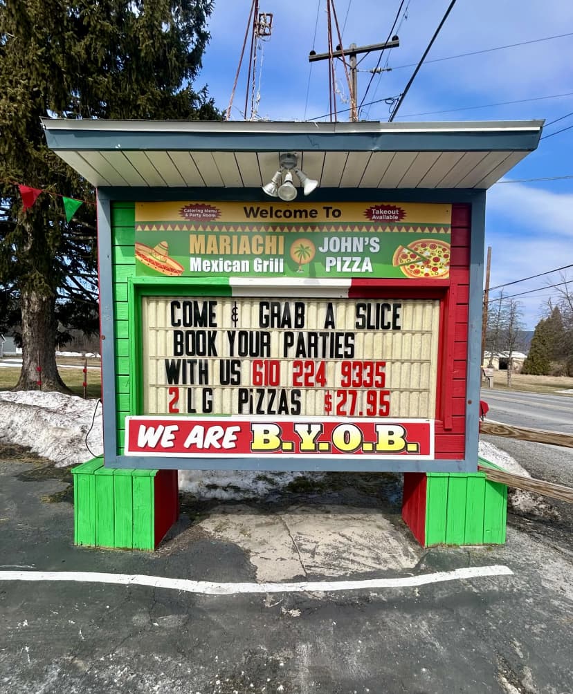 Main sign outside the restaurant